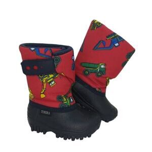 TUNDRA BOOTS Boy's Toddler Truck Graphics Fleece Lined Fabric Boots - Size: 5T